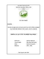 Đánh giá hiệu quả sử dụng đất sản xuất nông nghiệp tại moshav ein yahav arava israel 