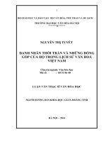 Danh nhân thời trần và những đóng góp của họ trong lịch sử văn hóa việt nam 