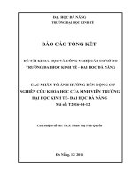 Các nhân tố ảnh hưởng đến động cơ nghiên cứu khoa học của sinh viên trường đại học kinh tế đại học đà nẵng 
