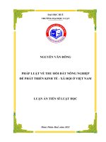 luận án tiến sĩ pháp luật về thu hồi đất nông nghiệp để phát triển kinh tế   xã hội ở việt nam 