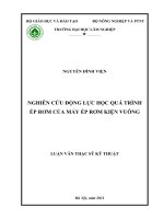 Luận văn Nghiên Cứu Động Lực Học Quá Trình Ép Rơm Của Máy Ép Rơm