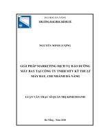 Giải pháp marketing dịch vụ bảo dưỡng máy bay tại công ty tnhh mtv kỹ thuật máy bay chi nhánh đà nẵng 