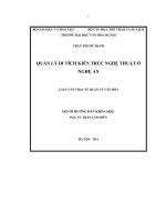 Luận văn thạc sĩ quản lý văn hóa   quản lý di tích kiến trúc nghệ thuật ở nghệ an 