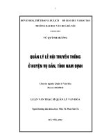 Luận văn thạc sĩ quản lý văn hóa   quản lý lễ hội truyền thống ở huyện vụ bản, tỉnh nam định 