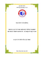 (Luận án tiến sĩ) pháp luật về thu hồi đất nông nghiệp để phát triển kinh tế   xã hội ở việt nam 