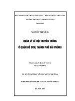 Luận văn thạc sĩ quản lý văn hóa   quản lý lễ hội truyền thống ở quận đồ sơn, thành phố hải phòng 