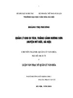 Luận văn thạc sĩ quản lý văn hóa   quản lý khu di tích, danh thắng hương sơn ( huyện mỹ đức, hà nội) 
