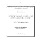 Luận văn thạc sĩ quản lý văn hóa   quản lý khu di tích và lễ hội chùa tiên (huyện lạc thủy, tỉnh hòa bình) 