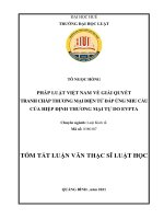 Tóm tắt Luận văn Thạc sĩ Luật Kinh tế: Pháp luật Việt Nam về giải quyết tranh chấp thương mại điện tử đáp ứng yêu cầu của hiệp định thương mại tự do EVFTA