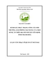 Đánh giá thực trạng công tác bồi thường giải phóng mặt bằng tại một số dự án trên địa bàn huyện yên định tỉnh thanh hoá 