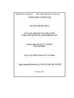 Luận văn thạc sĩ quản lý văn hóa   xây dựng đời sống văn hóa cơ sở ở quận hai bà trưng, thành phố hà nội 