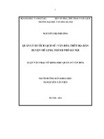 Luận văn thạc sĩ quản lý văn hóa   quản lý di tích lịch sử  văn hóa trên địa bàn huyện mê linh, thành phố hà nội 