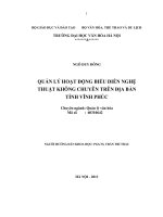 Luận văn thạc sĩ quản lý văn hóa   quản lý hoạt động biểu diễn nghệ thuật không chuyên trên địa bàn tỉnh vĩnh phúc 