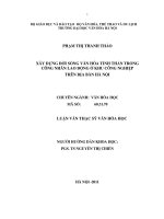 Xây dựng đời sống văn hóa tinh thần trong công nhân lao động ở khu công nghiệp trên địa bàn thành phố hà nội 