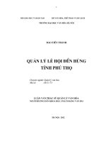 Luận văn thạc sĩ quản lý văn hóa   quản lý lễ hội đền hùng tỉnh phú thọ 