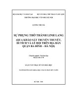Sự phụng thờ thánh linh giang (qua khảo sát truyền thuyết, di tích và lễ hội trên địa bàn quận ba đình   hà nội) 