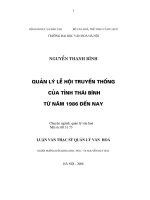 Luận văn thạc sĩ quản lý văn hóa   quản lý lễ hội truyền thống của tỉnh thái bình từ năm 1986 đến nay 