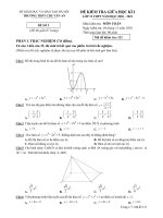 Đề thi giữa học kì 1 Toán 12 năm 2020 - 2021 trường THPT Chu Văn An - Hà Nội - TOANMATH.com