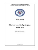 Giáo trình Hàn Tig nâng cao (Nghề: Hàn) - CĐ Công nghiệp Hải Phòng