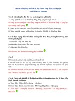 Đáp án trắc nghiệm tập huấn SGK lớp 2 môn hoạt động trải nghiệm (sách chân trời sáng tạo)