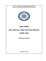 Giáo trình Hàn tiếp xúc (Nghề: Hàn) - CĐ Công nghiệp Hải Phòng