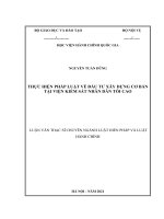 Thực hiện pháp luật về đầu tư xây dựng cơ bản tại viện kiểm sát nhân dân tối cao (LUẬN văn THẠC sĩ CHUYÊN NGÀNH LUẬT HIẾN PHÁP và LUẬT hành chính )