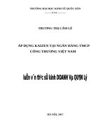Luận văn thạc sỹ - Áp dụng Kaizen tại Ngân hàng TMCP Công Thương Việt Nam
