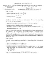 ĐỀ VÀ ĐÁP ÁN THI TUYỂN SINH MÔN TOÁN lớp 10 năm 2021 các TỈNH