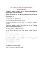 đáp án trắc nghiệm tập huấn lớp 2 môn TNXH (sách chân trời sáng tạo)