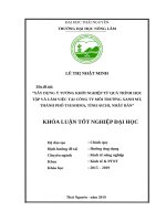 Xây dựng ý tưởng khởi nghiệp từ quá trình học tập và làm việc tại công ty môi trường xanh mt, thành phố tsushima, tỉnh aichi, nhật bản​ 