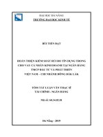 Tóm tắt Luận văn Thạc sĩ Tài chính Ngân hàng: Hoàn thiện kiểm soát rủi ro tín dụng trong cho vay cá nhân kinh doanh tại Ngân hàng TMCP Đầu tư và Phát Triển Việt Nam – Chi nhánh Đông Đắk Lắk