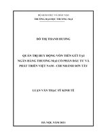 Quản trị huy động vốn tiền gửi tại ngân hàng thương mại cổ phần đầu tư và phát triển việt nam – chi nhánh sơn tây 