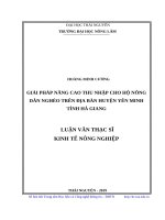 Giải pháp nâng cao thu nhập cho hộ nông dân nghèo trên địa bàn huyện yên minh tỉnh hà giang 