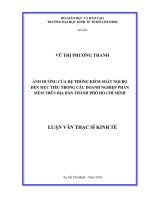 Luận văn kinh tế ảnh hưởng của hệ thống kiểm soát nội bộ đến mục tiêu trong các doanh nghiệp phần mềm trên địa bàn thành phố hồ chí minh​ 