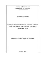 Vận dụng thuyết đa trí tuệ của howard gardner trong dạy học chương tiêu hóa, sinh học 8   trung học cơ sở​ 