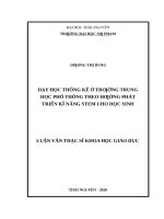Dạy học thống kê ở trường trung học phổ thông theo hướng phát triển kĩ năng STEM cho học sinh 