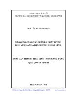 Nâng cao công tác quản lý chất lượng dịch vụ của nhà khách tỉnh quảng ninh 