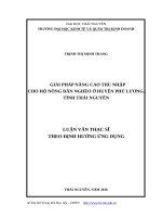 Giải pháp nâng cao thu nhập cho hộ nông dân nghèo ở huyện phú lương, tỉnh thái nguyên 