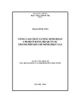 Luận văn Thạc sĩ Chính trị học: Nâng cao chất lượng sinh hoạt chi bộ ở Đảng bộ Quân sự Thành phố Hồ Chí Minh hiện nay