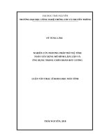 Nghiên cứu phương pháp trí tuệ tính toán xây dựng mô hình lập luận và ứng dụng trong chuẩn đoán bát cương​ 
