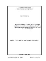 Quản lý dạy học ở trường THPT ngoài công lập thị xã quảng yên, tỉnh quảng ninh theo tiếp cận đảm bảo chất lượng​ 