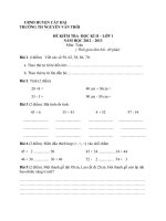 Bộ đề kiểm tra học kì II môn toán lớp 1 năm học 2012-2013