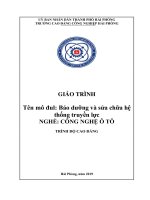 Giáo trình Bảo dưỡng và sửa chữa hệ thống truyền lực (Ngành:Công nghệ ô tô) - CĐ Công nghiệp Hải Phòng