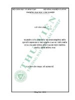 Nghiên cứu các yếu tố ảnh hưởng đến quyết định duy trì vườn cao su tiểu điền của các hộ nông dân tại huyện thống nhất, tỉnh đồng nai​ 