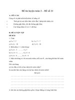 Đề ôn luyện toán 2 – đề số 21