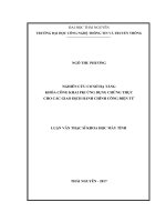 Nghiên cứu cơ sở hạ tầng khóa công khai PKI ứng dụng chứng thực cho các giao dịch hành chính công điện tử​ 