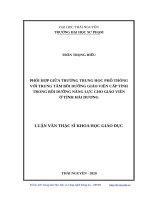 Phối hợp giữa trường trung học phổ thông với trung tâm bồi dưỡng giáo viên cấp tỉnh trong bồi dưỡng năng lực cho giáo viên ở tỉnh hải dương​ 