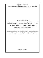 Giáo trình Chuyển mạch và định tuyến (Nghề: Quản trị mạng máy tính) - CĐ Công nghiệp và Thương mại