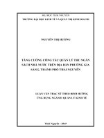 Tăng cường công tác quản lý thu ngân sách nhà nước trên địa bàn phường gia sàng, thành phố thái nguyên​ 
