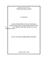 Quản lý bồi dưỡng năng lực đánh giá kết quả học tập của học sinh cho giáo viên ở các trường tiểu học huyện lục nam, tỉnh bắc giang​ 